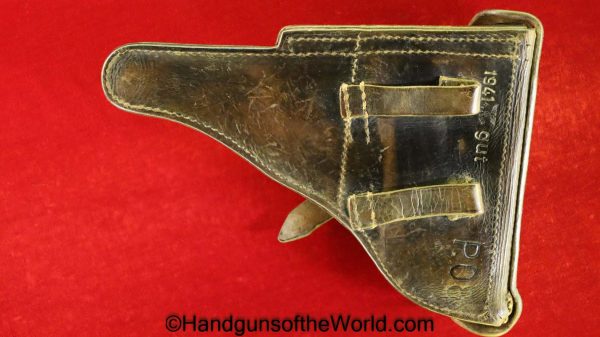 Luger, P.08, Holster, German, WWII, Germany, WW2, Original, Collectible, Brown, leather, hardshell, GUT, 1941, WaA869, WaA 869, Hard shell, Handgun, Pistol