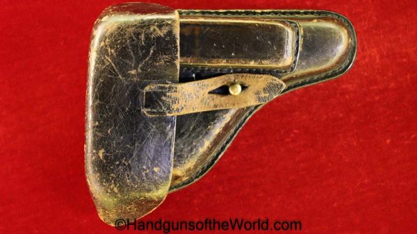 Mauser, 1914, Holster, Police, Hardshell, Brown, leather, hard shell, Stecher Freiberg, Original, Collectible, German, Germany, Handgun, Pistol, Vintage