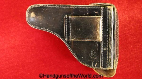 Mauser, 1914, Holster, Police, Hardshell, Brown, leather, hard shell, Stecher Freiberg, Original, Collectible, German, Germany, Handgun, Pistol, Vintage