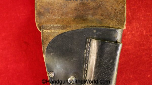 Mauser, 1914, Holster, WW1, WWI, German, Germany, Original, Collectible, Black, leather, General Purpose pattern, M.Horn Banberg, 1918, BAXI,Crown over III