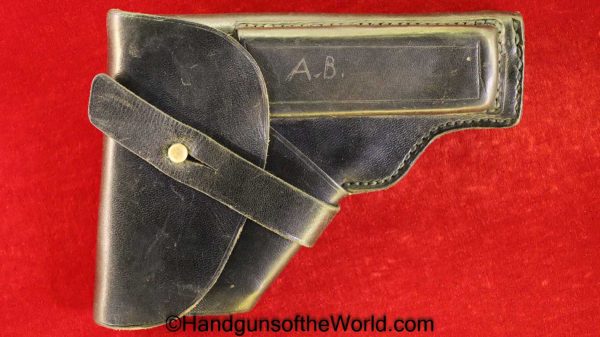 Mauser, 1914, Holster, Weimar Era, Naval, Black, leather, breakaway, Kriegsmarine, ink stamped, Original, German, Germany, Navy, Handgun, Pistol, Weimar