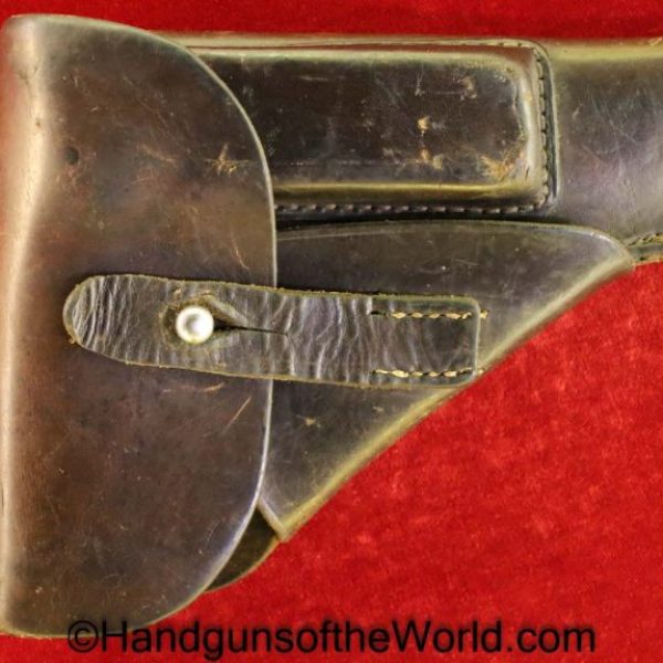 Mauser, 1934, Holster, German, WWII, Germany, WW2, brown, leather, breakaway, Genschow & Co-Ag-Berlin, Geco, Original, Collectible, Handgun, Pistol, Hand gun