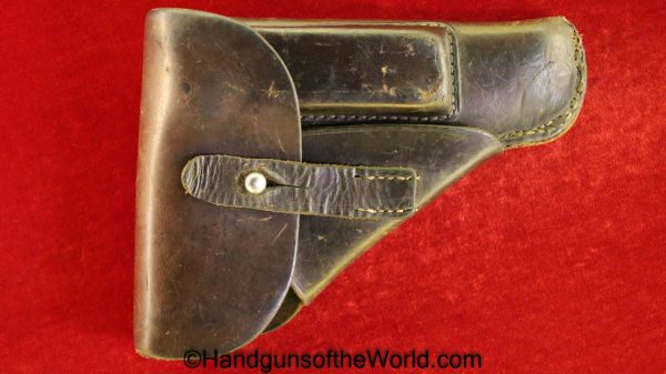 Mauser, 1934, Holster, German, WWII, Germany, WW2, brown, leather, breakaway, Genschow & Co-Ag-Berlin, Geco, Original, Collectible, Handgun, Pistol, Hand gun