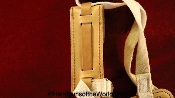 FEG, PA-63, PA-64, Holster, Brown, leather, shoulder Holster, with white canvas straps, Shoulder, Original, Collectible, Hungarian, Hungary, Cold War