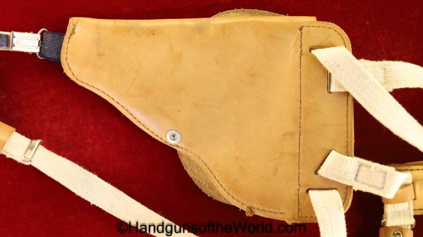 FEG, PA-63, PA-64, Holster, Brown, leather, shoulder Holster, with white canvas straps, Shoulder, Original, Collectible, Hungarian, Hungary, Cold War