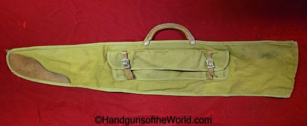 Shotgun, Sleeve, Yellow, Canvas-Vintage, Leather Fittings, Take Down Model, Pouch, Marked, 1166Ra-30, Case, Field Gear, Transportation, Travel