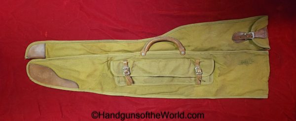 Shotgun, Sleeve, Yellow, Canvas-Vintage, Leather Fittings, Take Down Model, Pouch, Marked, 1166Ra-30, Case, Field Gear, Transportation, Travel