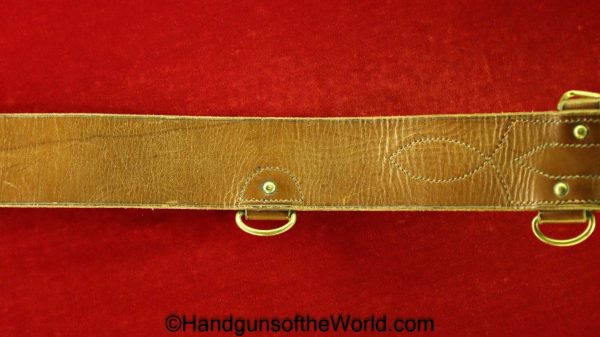 Scottish, Sam Browne, Belt, brown, leather, with brass fittings, W.Jardine & Sons Ltd, Edinburg, Scotland, Original, Collectible, British, English