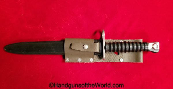 Swiss, Model 57, Bayonet, Model, 57, F&W, With Scabbard, with Hanger, Original, Collectible, Switzerland, Rifle, Long, Arm, Post-War, Post War