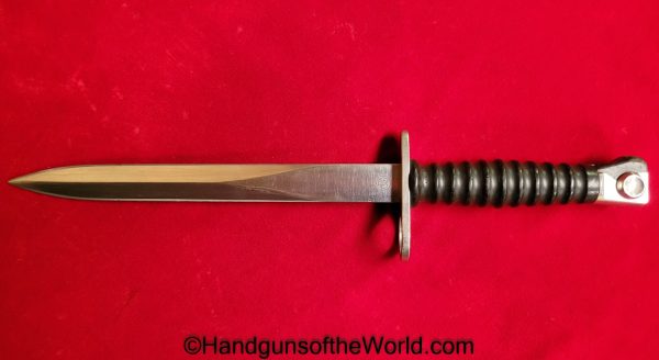 Swiss, Model 57, Bayonet, Model, 57, F&W, With Scabbard, with Hanger, Original, Collectible, Switzerland, Rifle, Long, Arm, Post-War, Post War