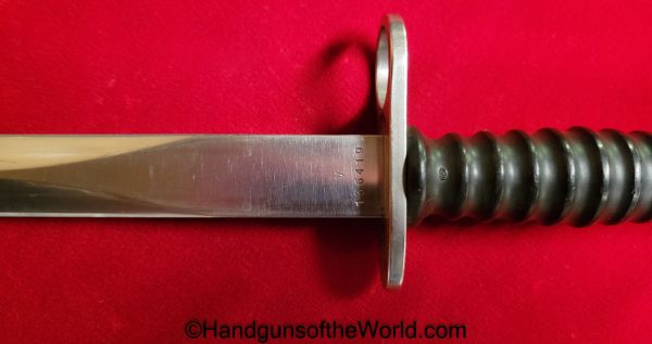 Swiss, Model 57, Bayonet, Model, 57, F&W, With Scabbard, with Hanger, Original, Collectible, Switzerland, Rifle, Long, Arm, Post-War, Post War