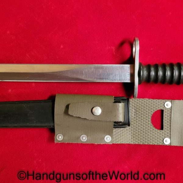 Swiss, Model 57, Bayonet, Model, 57, F&W, With Scabbard, with Hanger, Original, Collectible, Switzerland, Rifle, Long, Arm, Post-War, Post War