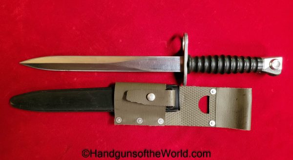 Swiss, Model 57, Bayonet, Model, 57, F&W, With Scabbard, with Hanger, Original, Collectible, Switzerland, Rifle, Long, Arm, Post-War, Post War