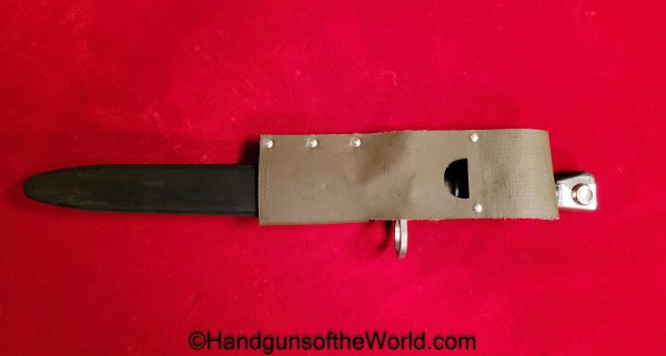 Swiss, Model 57, Bayonet, Model, 57, F&W, With Scabbard, with Hanger, Original, Collectible, Switzerland, Rifle, Long, Arm, Post-War, Post War