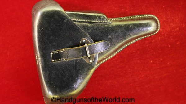 Walther, P-38, Holster, CWW, 1942, Excellent, Black, Leather, hard shell, Hardshell, Original, Collectible, German, Germany, WWII, WW2, P38, P 38, P.38