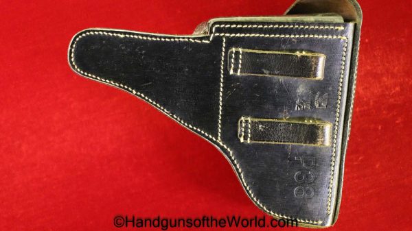 Walther, P-38, Holster, CWW, 1942, Excellent, Black, Leather, hard shell, Hardshell, Original, Collectible, German, Germany, WWII, WW2, P38, P 38, P.38