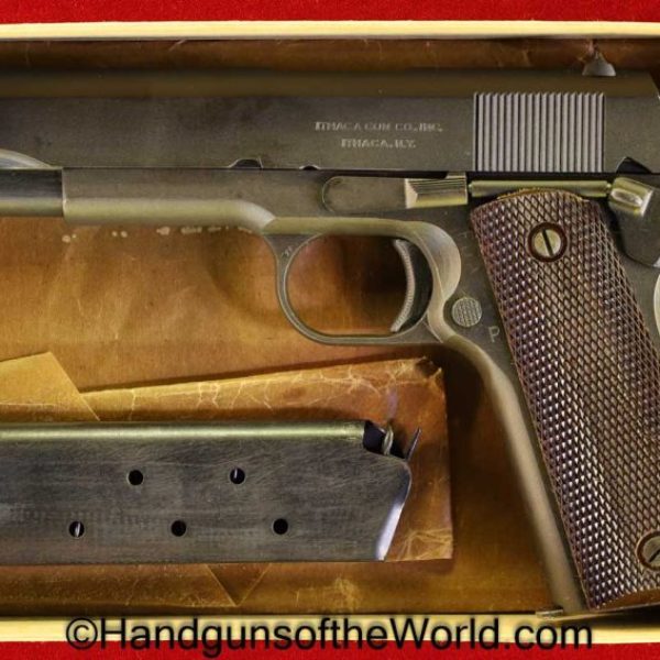 Colt, 1911A1, Ithaca, .45acp, US, Army, 1943, Mint, 1911, 45, .45, acp, auto, WWII, WW2, Handgun, Pistol, C&R, Collectible, USA, American, Americana, America