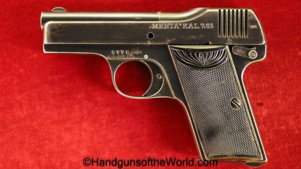 Menz, Menta, 7.65mm, 7.65, 32, .32, acp, auto, German, Germany, Handgun, Pistol, C&R, Collectible, Pocket, Hand gun, WWI, WW1, Era, Commercial