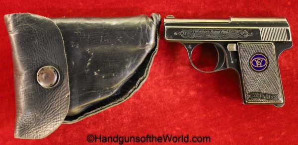 Walther, Model 9, 6.35mm, Factory Engraved, with Holster, Model, 9, German, Germany, Handgun, Pistol, C&R, Collectible, VP, Vest Pocket, Engraved, IX, .25