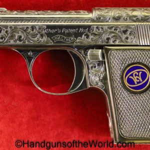 Walther, Model 9, 6.35mm, Custom, Scroll Engraved, Engraved, German, Germany, Handgun, Pistol, C&R, Collectible, VP, Vest Pocket, 6.35, 25, .25, acp, auto