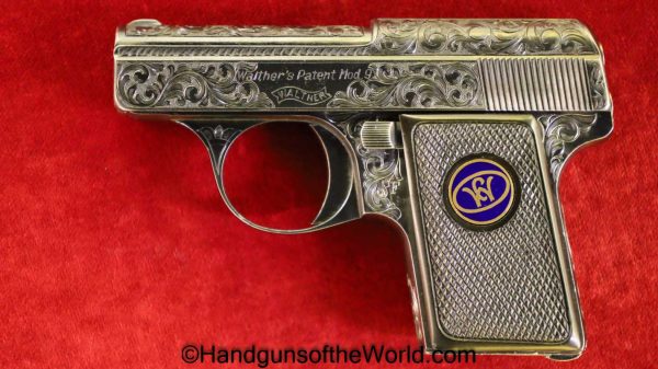 Walther, Model 9, 6.35mm, Custom, Scroll Engraved, Engraved, German, Germany, Handgun, Pistol, C&R, Collectible, VP, Vest Pocket, 6.35, 25, .25, acp, auto