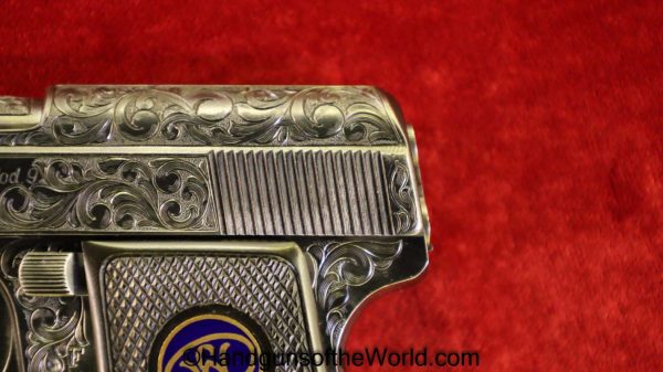 Walther, Model 9, 6.35mm, Custom, Scroll Engraved, Engraved, German, Germany, Handgun, Pistol, C&R, Collectible, VP, Vest Pocket, 6.35, 25, .25, acp, auto