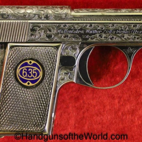 Walther, Model 9, 6.35mm, Custom, Scroll Engraved, Engraved, German, Germany, Handgun, Pistol, C&R, Collectible, VP, Vest Pocket, 6.35, 25, .25, acp, auto