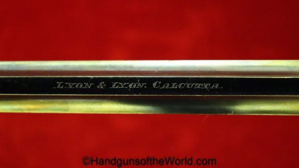 Webley & Scott, Webley, WG, Target Model, .450/455, Lyon & Lyon, Calcutta, Retailer Marked, Handgun, Revolver, C&R, Collectible, .455, British, India
