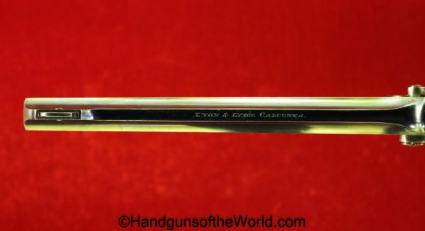 Webley & Scott, Webley, WG, Target Model, .450/455, Lyon & Lyon, Calcutta, Retailer Marked, Handgun, Revolver, C&R, Collectible, .455, British, India