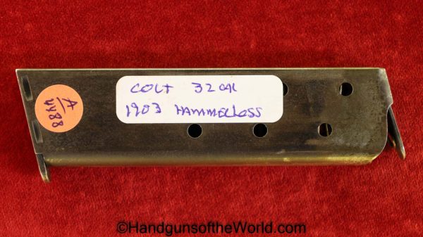 Colt, 1903, Hammerless, .32, Magazine, Clip, Mag, Original, Collectible, Pocket, Model, 32, 7.65, 7.65mm, acp, auto, Handgun, Pistol, Hand gun, American