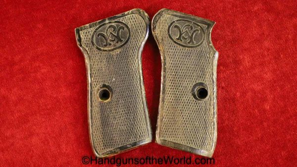 Walther, Model 7, Grips, Grip, Pair, Original, Collectible, Horn, Model, 7, VII, German, Germany, Handgun, Pistol, Hand gun, Vintage, Real, Period, Old