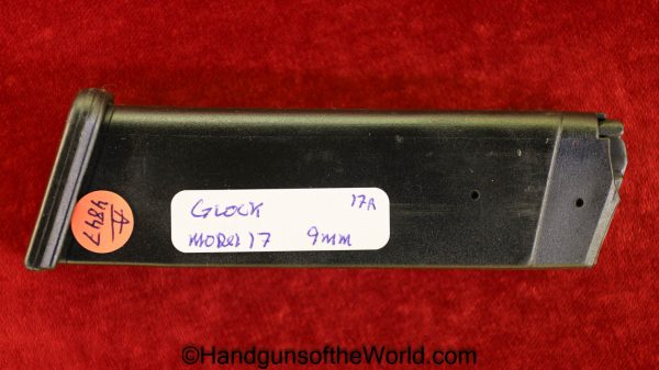 Glock, Model 17, 9mm, Magazine, Clip, Mag, Original, Collectible, Austria, Austrian, 17, Model, 17A, Handgun, Hand gun, Pistol, 17-A, 17 A