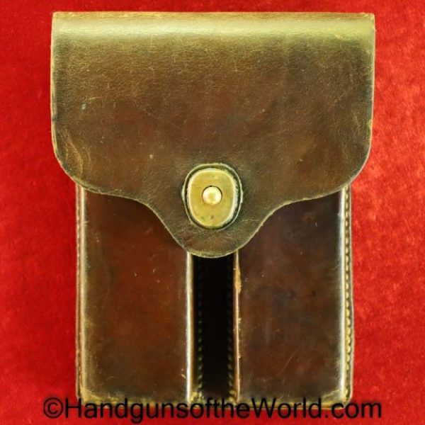 Colt, 1911, Double Magazine Pouch, General Officers, Pattern, Pouch, Original, Collectible, Brown, leather, Magazine, Mag, Clip, Double, General, Officer