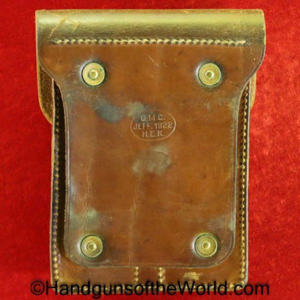 Colt, 1911, Double Magazine Pouch, General Officers, Pattern, Pouch, Original, Collectible, Brown, leather, Magazine, Mag, Clip, Double, General, Officer