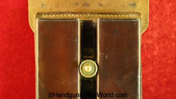 Colt, 1911, Double Magazine Pouch, General Officers, Pattern, Pouch, Original, Collectible, Brown, leather, Magazine, Mag, Clip, Double, General, Officer