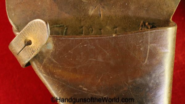 Colt, New Service, Revolver, Holster, British, Naval, Pattern, with Shoulder Straps, Brown, leather, with brass rivets, 1917, Original, Collectible, Navy