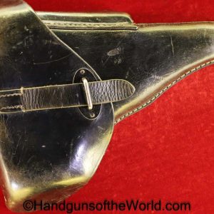 CZ-38, P-39, Holster, German, WWII, Black, Leather, hard shell, Joseph Moll-Goch, 1940, WaA721, WaA 721, Germany, WW2, Original, Collectible, CZ, 38, CZ38