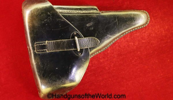 CZ-38, P-39, Holster, German, WWII, Black, Leather, hard shell, Joseph Moll-Goch, 1940, WaA721, WaA 721, Germany, WW2, Original, Collectible, CZ, 38, CZ38