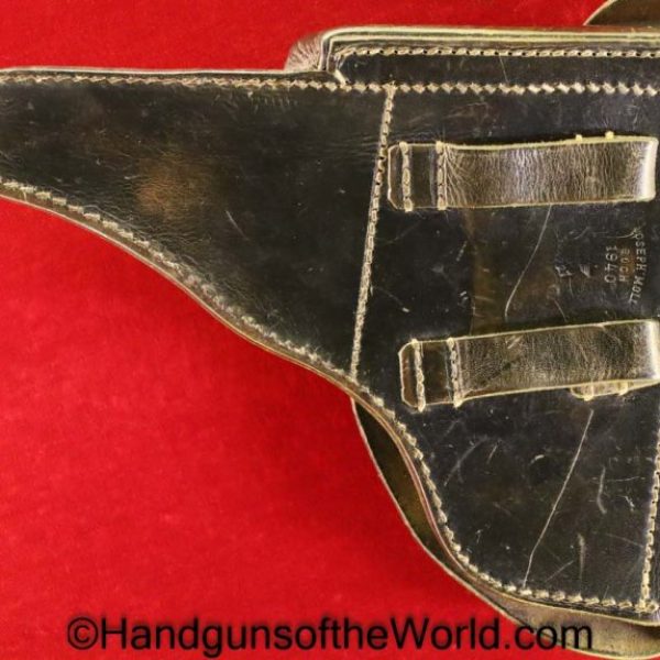 CZ-38, P-39, Holster, German, WWII, Black, Leather, hard shell, Joseph Moll-Goch, 1940, WaA721, WaA 721, Germany, WW2, Original, Collectible, CZ, 38, CZ38