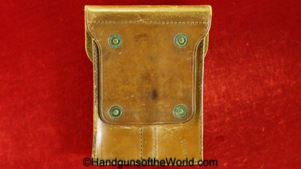 Colt, 1911, Double Magazine, Pouch, Eagle Snap, Brown, leather, Original, Collectible, 45, .45, Handgun, Mag, Magazine, Double, Clip, Pistol, Rock Island