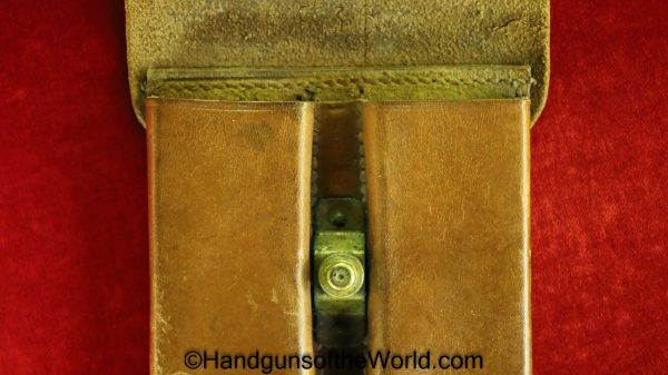 Colt, 1911, Double Magazine, Pouch, Eagle Snap, Brown, leather, Original, Collectible, 45, .45, Handgun, Mag, Magazine, Double, Clip, Pistol, Rock Island