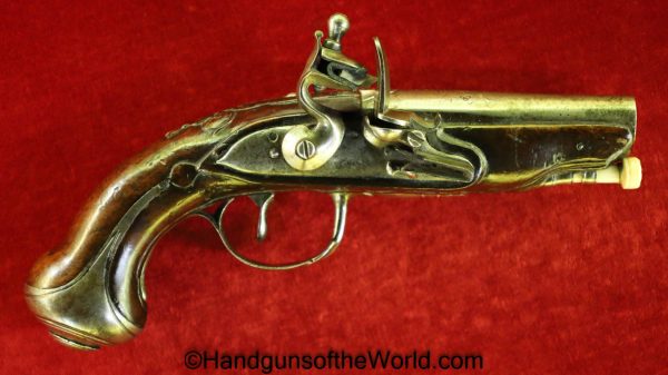 Flintlock, Muff, Pistol, 11.5mm, Single Shot, 11.5, Antique, Non-FFL, Non FFL, USA, American, America, Americana, Hand gun, Handgun, Collectible