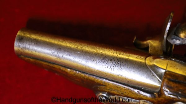 Flintlock, Muff, Pistol, 11.5mm, Single Shot, 11.5, Antique, Non-FFL, Non FFL, USA, American, America, Americana, Hand gun, Handgun, Collectible