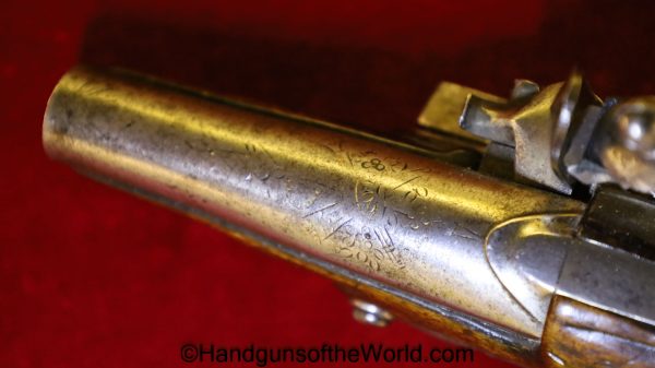 Flintlock, Muff, Pistol, 11.5mm, Single Shot, 11.5, Antique, Non-FFL, Non FFL, USA, American, America, Americana, Hand gun, Handgun, Collectible