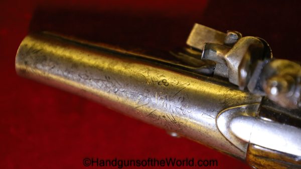 Flintlock, Muff, Pistol, 11.5mm, Single Shot, 11.5, Antique, Non-FFL, Non FFL, USA, American, America, Americana, Hand gun, Handgun, Collectible