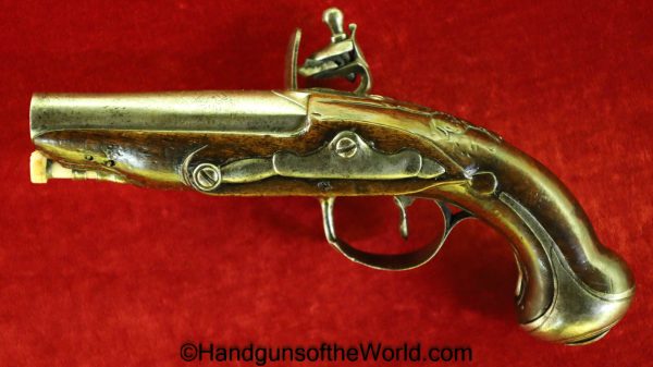 Flintlock, Muff, Pistol, 11.5mm, Single Shot, 11.5, Antique, Non-FFL, Non FFL, USA, American, America, Americana, Hand gun, Handgun, Collectible