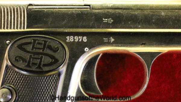 Haenel Schmeisser, Model 1, 6.35mm, Factory Nickel, Nickel, German, Germany, Handgun, Pistol, C&R, Collectible, VP, Vest Pocket, Model I, 1, I, Model, .25