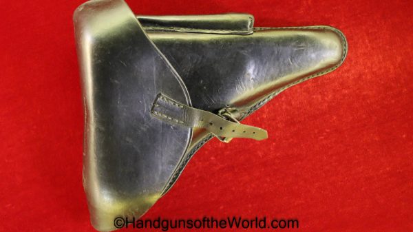 Luger, P.08, Holster, WWI, Era, Black, Leather, hard shell, Hardshell, Original, Collectible, WWI, German, Germany, Handgun, Pistol, P08, P-08, P 08