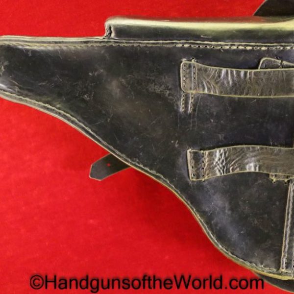 Luger, P.08, Holster, WWI, Era, Black, Leather, hard shell, Hardshell, Original, Collectible, WWI, German, Germany, Handgun, Pistol, P08, P-08, P 08