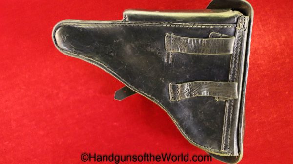 Luger, P.08, Holster, WWI, Era, Black, Leather, hard shell, Hardshell, Original, Collectible, WWI, German, Germany, Handgun, Pistol, P08, P-08, P 08